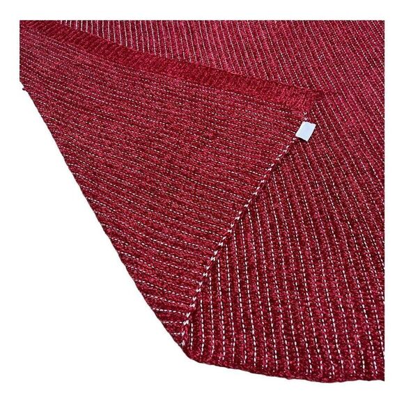 Nicole Miller Artelier Red And Silver Woven Knit CrochetSoft Throw Blanket SEE - Picture 6 of 6